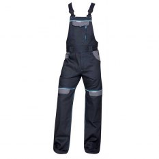 Pantaloni de lucru, cu pieptar, Cool Trend H8968, negru cu gri