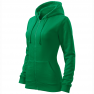 Hanorac dama Trendy Zipper, verde mediu