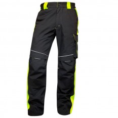Pantaloni de lucru, in talie Neon, negru-galben