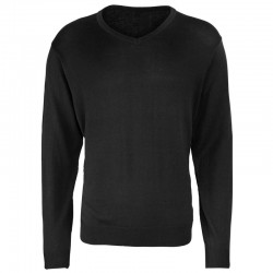 Pulover tricotat pentru barbati, Premier PR694 V-Neck, black