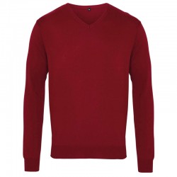 Pulover tricotat pentru barbati, Premier PR694 V-Neck, burgundy