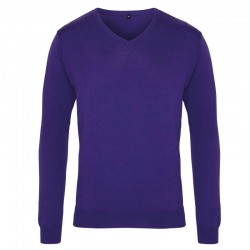 Pulover tricotat pentru barbati, Premier PR694 V-Neck, purple