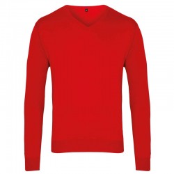 Pulover tricotat pentru barbati, Premier PR694 V-Neck, red