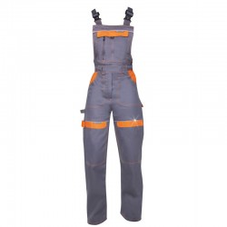 Pantaloni cu pieptar pentru femei Cool Trend H8132, gri/portocaliu