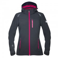 Jacheta softshell pentru femei Floret H6307, negru/roz