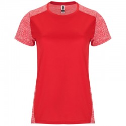 Tricou femei, poliester 100%, Roly Zolder, Red/Heather Red