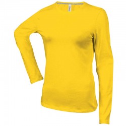 Tricou cu maneca lunga pentru femei, bumbac 100%, Kariban KA383, yellow