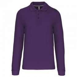 Tricou polo cu maneca lunga pentru barbati, bumbac 100%, Kariban KA243, purple