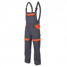 Pantaloni cu pieptar grey-orange H8408 :: Cool Trend