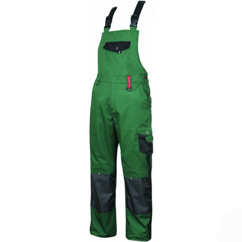 Pantaloni de lucru cu pieptar Pre H9502  Verde :: Nakita